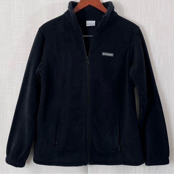 Columbia Black Fleece Full Zip Jacket Size L - Picture 1 of 9